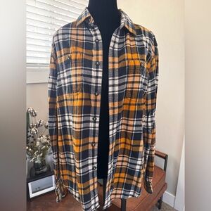 American Eagle Outfitters Checkered Shirt in Blue and Orange